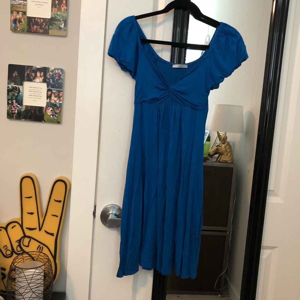 Blue Off the Shoulder Dress